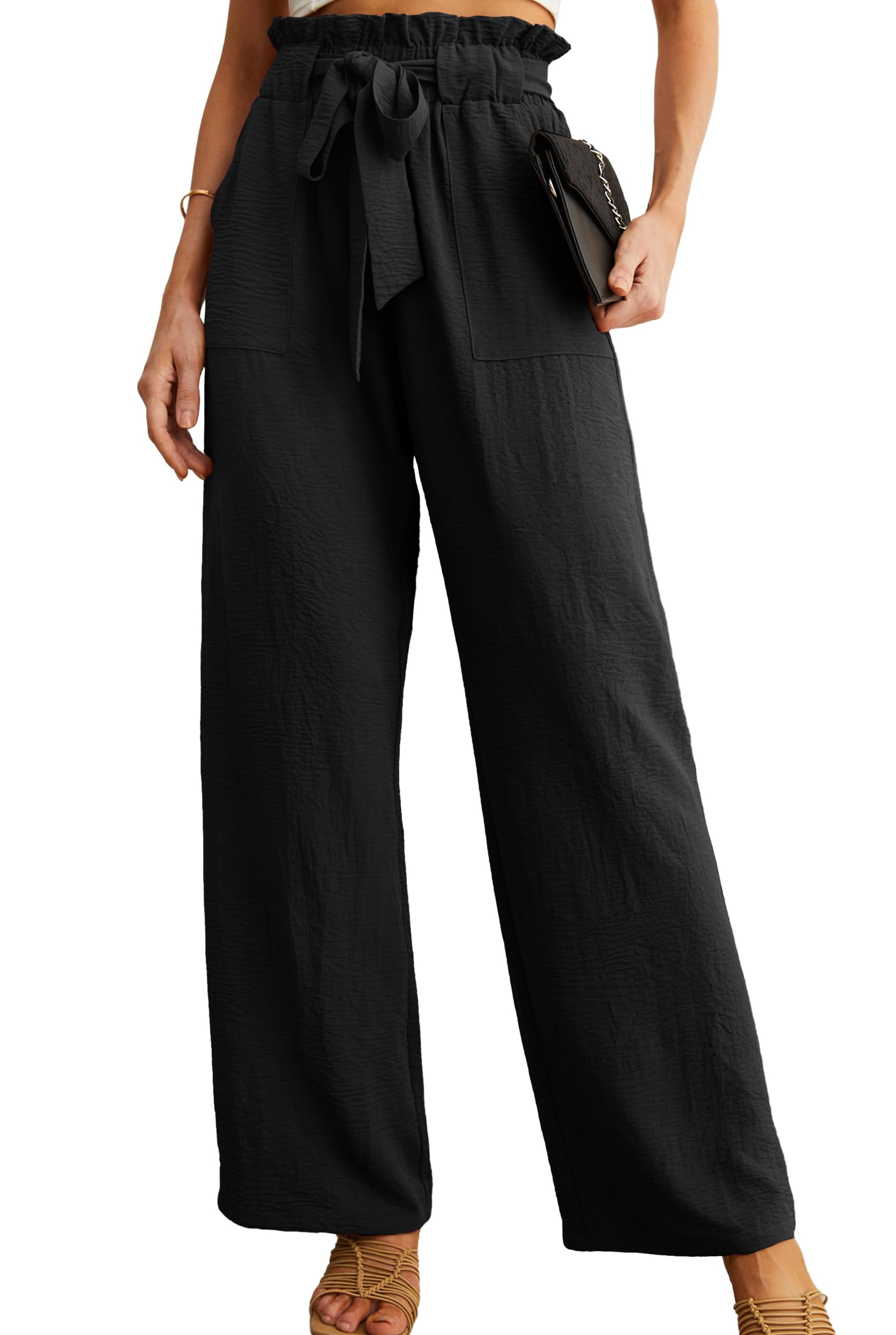 HiMONE Women's Petite Wide Leg Pants