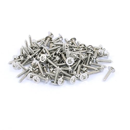 IIVVERR 100 tornillos autorroscantes de cabeza Phillips de acero inoxidable de 23 x 12 PWA con arandela Tornillos autorroscantes de cabeza Phillips