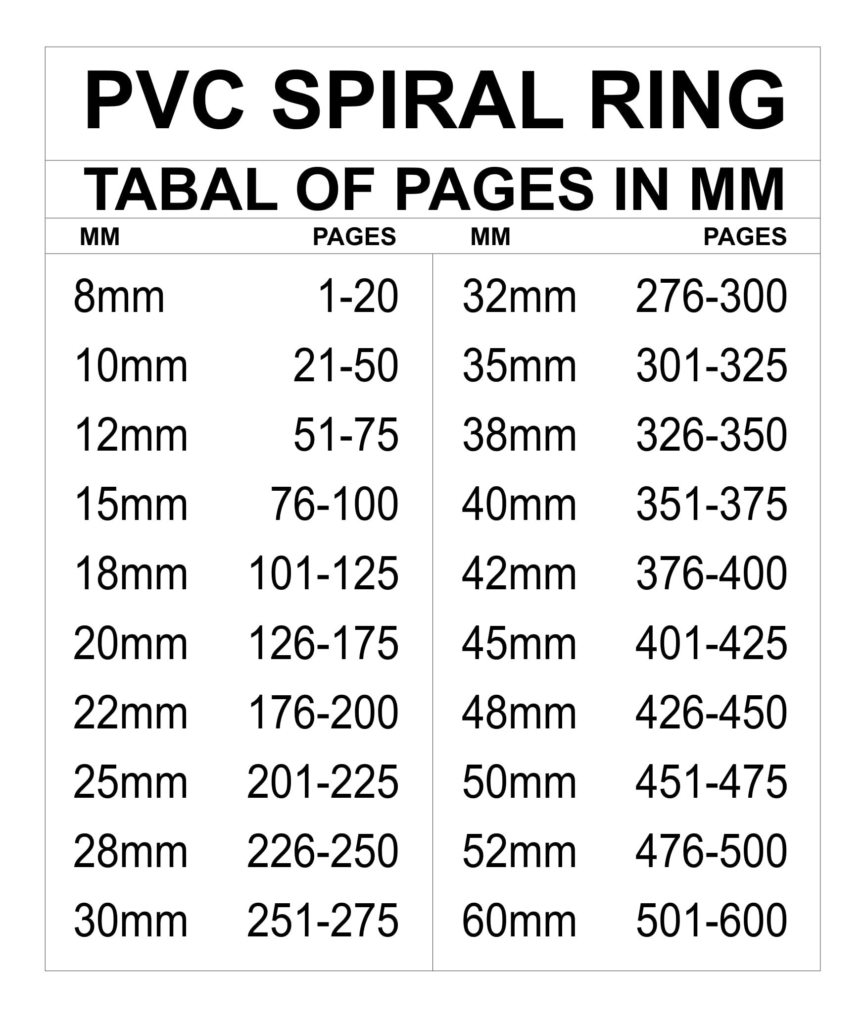 GMP PVC Spiral Rings for Book Binding, 8mm to 55mm, Set of Multiple Rings (White, 10MM) 1