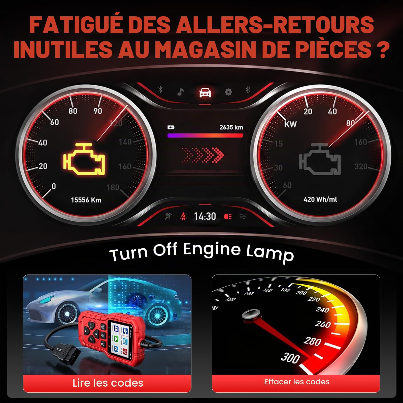LAUNCH Valise Diagnostic Auto CR329 – Scanner OBD2 Moteur
