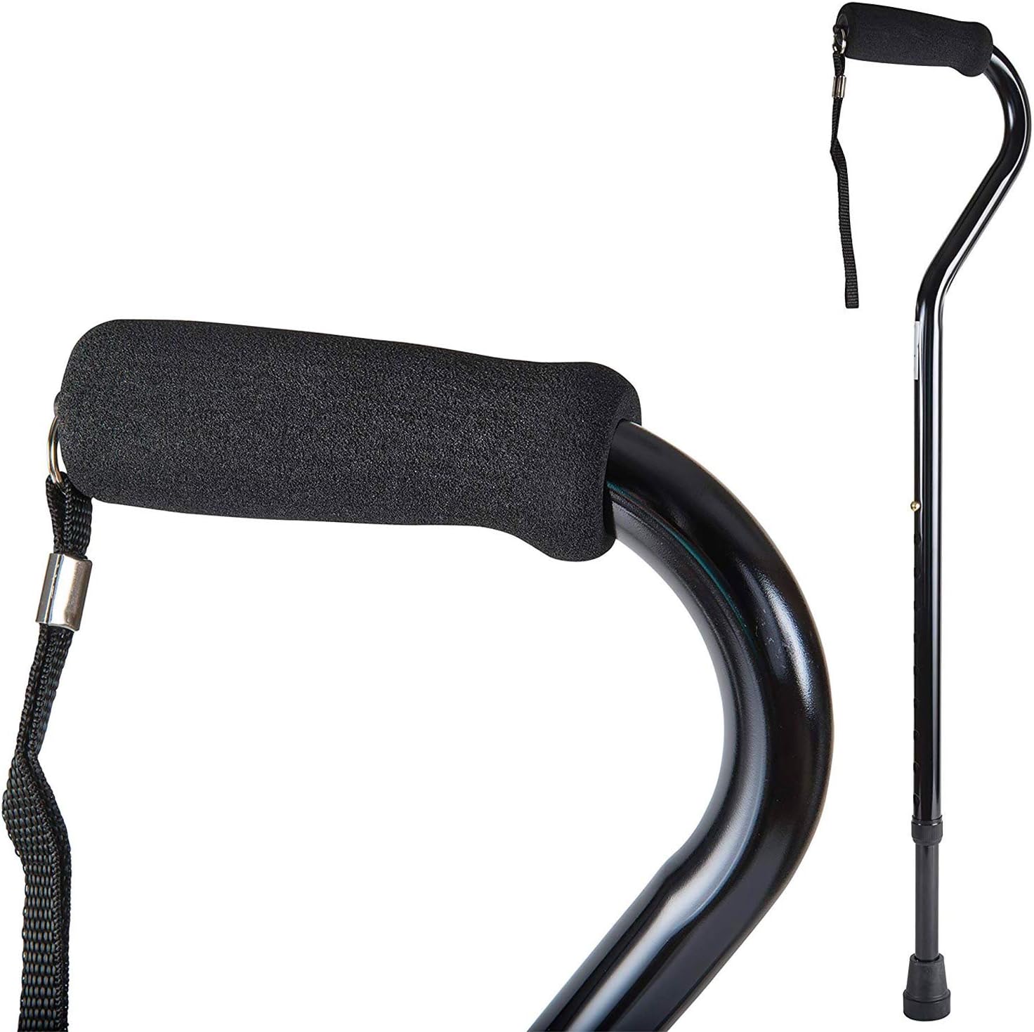 Duro-Med Deluxe Adjustable Cane, Black