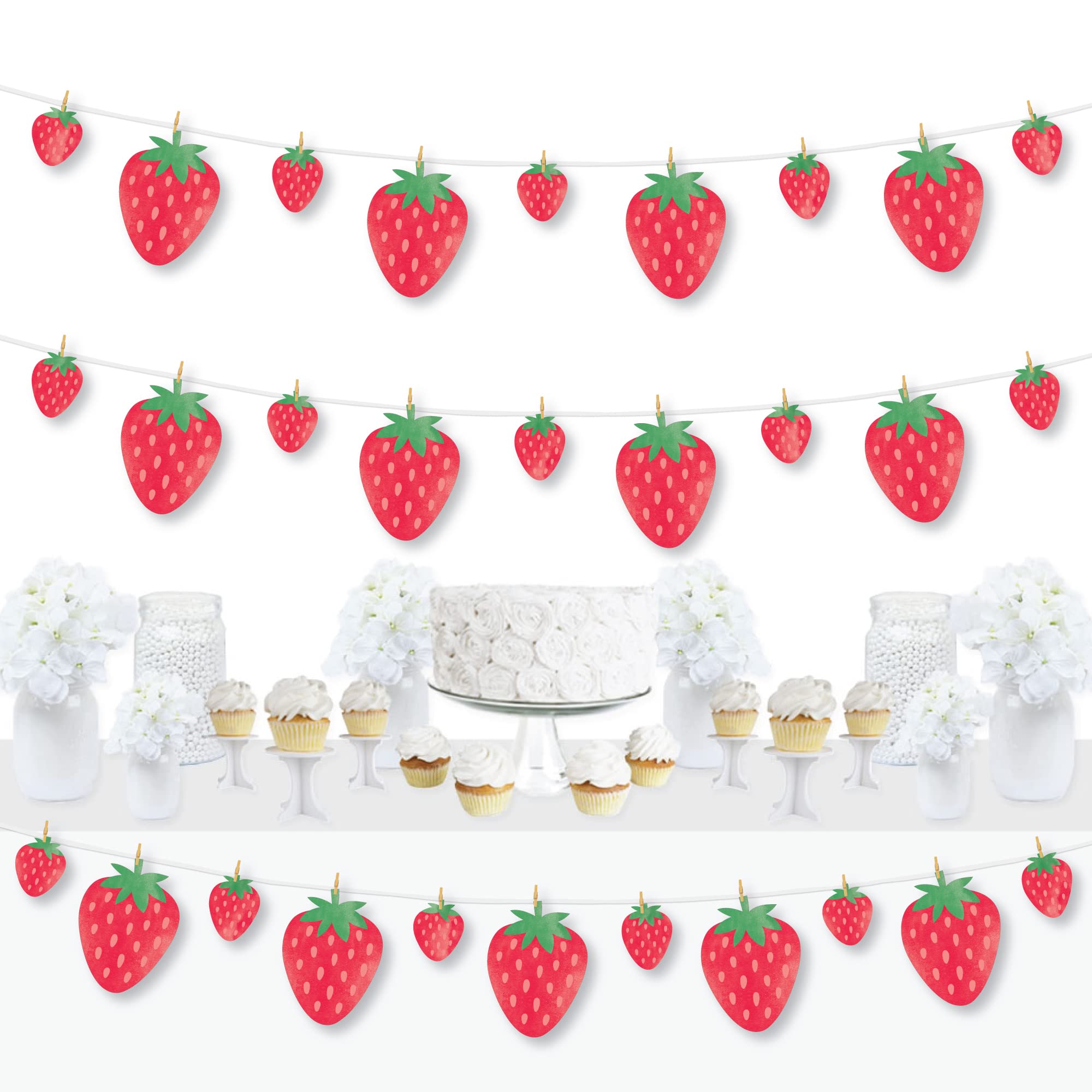 Amazon.co.jp: Big Dot of Happiness Berry Sweet Strawberry フルーツ