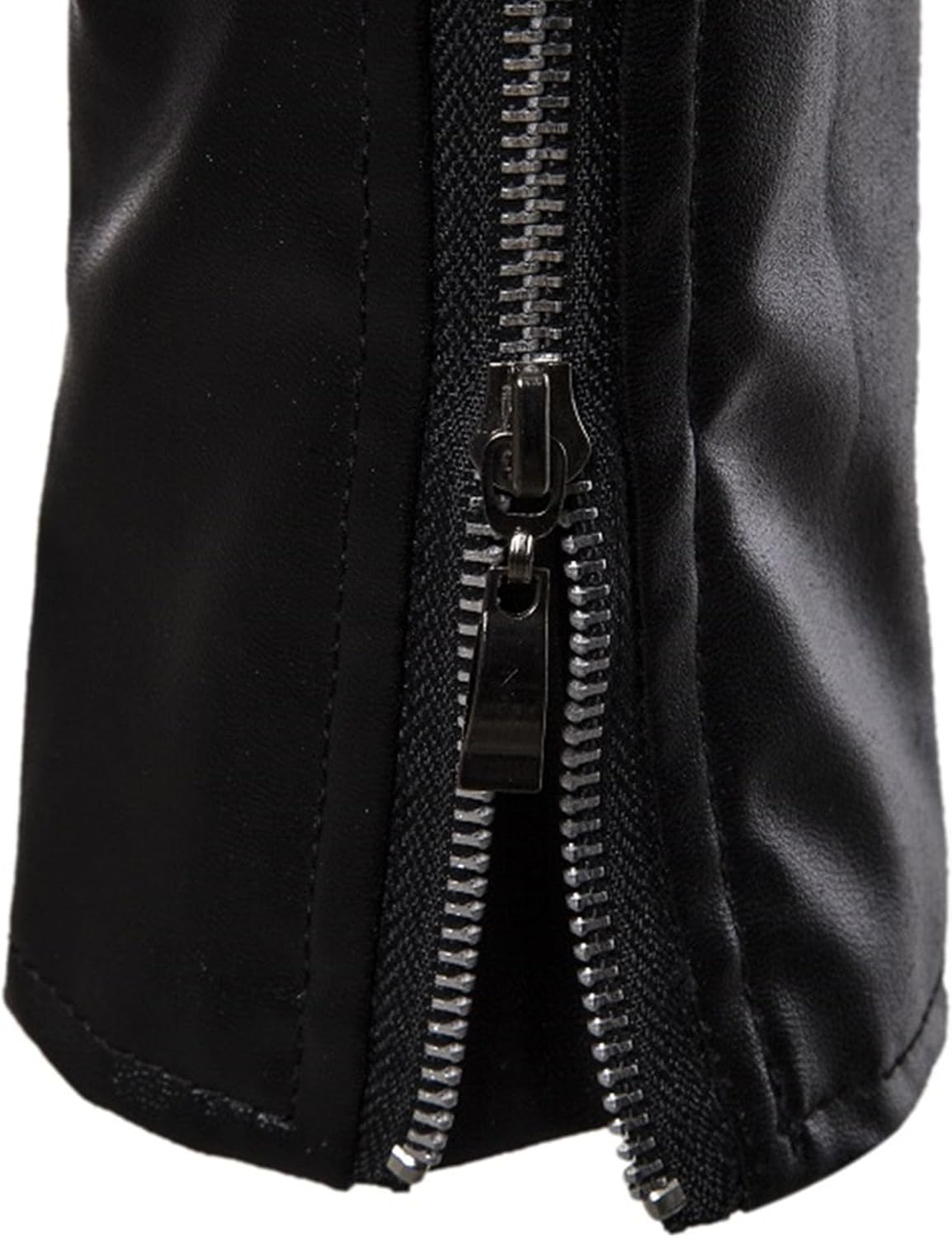 Maiyifu-GJ Men's Leather Jackets Faux Leather Motorcycle Zipper Jacket Casual Lightweight Zip-Up Biker Coat Windbreaker