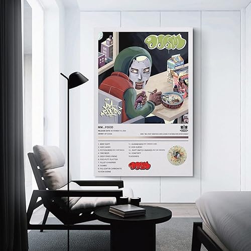 Miniatura 3 de BATWHO MF DOOM - Póster en lienzo sin marco: 12 x 18 pulgadas (11.8 x 17.7 in) Póster del álbum MM...FOOD,Póster de álbum BLONDE,Póster de álbum Die
