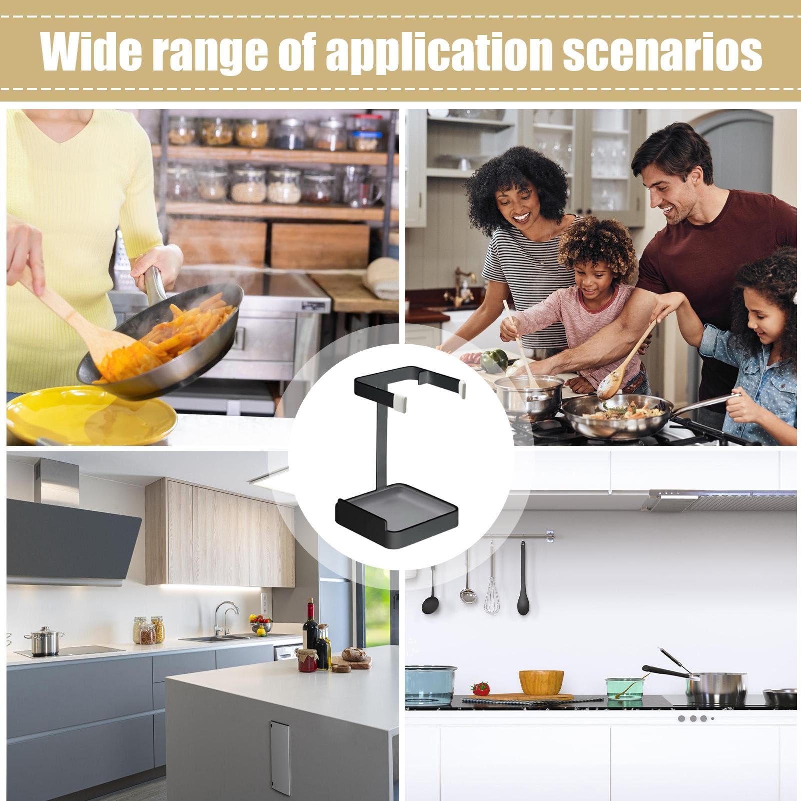 Poggia Mestolo in metallo, porta cucchiaio di vitello e griglia per coperchio, utensile da cucina multifunzione Sto per cucchiaio, spatola e accessori per pentole