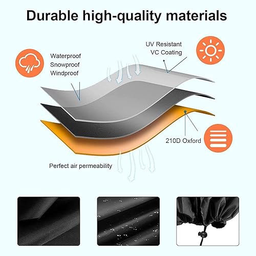 Miniatura 4 de Cubierta para Tambor de 55 Galones, Cubierta de Barril de Almacenamiento de Agua de Tela Oxford 210D, 25 x 37 Pulgadas, Tapa de Cubo Impermeable