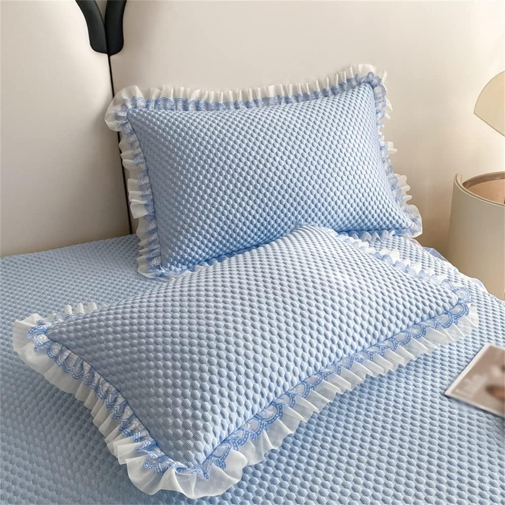 Cool Sense of Ice Bean Mat Three-piece Set Foldable Washed Soft Bed Hat Skirt image 3