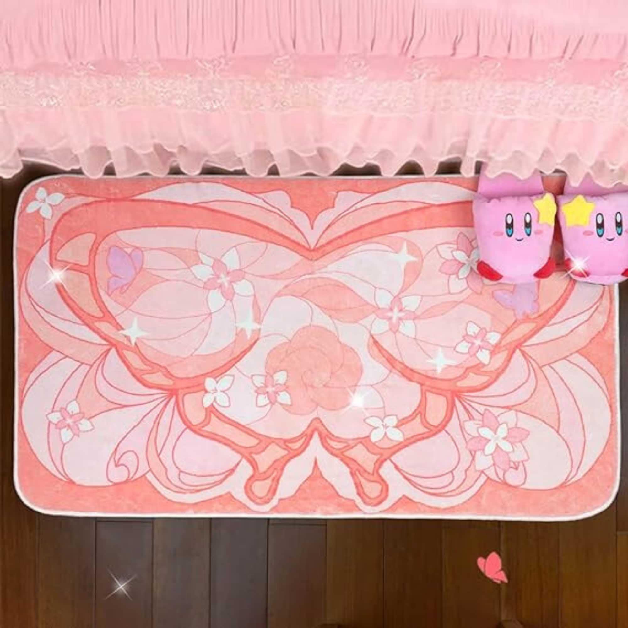 Alfombra de mariposa BelugaDesign pastel melocotón de 47 x 28 pulgadas para habitación de niñas