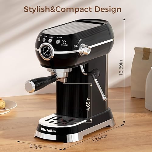 Miniatura 7 de Máquina de café expreso con espumador de leche, cafetera espresso de 20 barras para café con leche y capuchino, máquina de café Expressions con