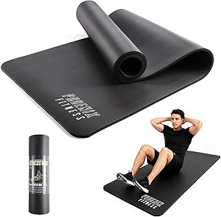 Phoenix Fitness NBR Yoga Mat – 10mm Extra Thick, Non-Slip Exercise Mat for HIIT, Pilates & Fitness Training at Home & Gym…