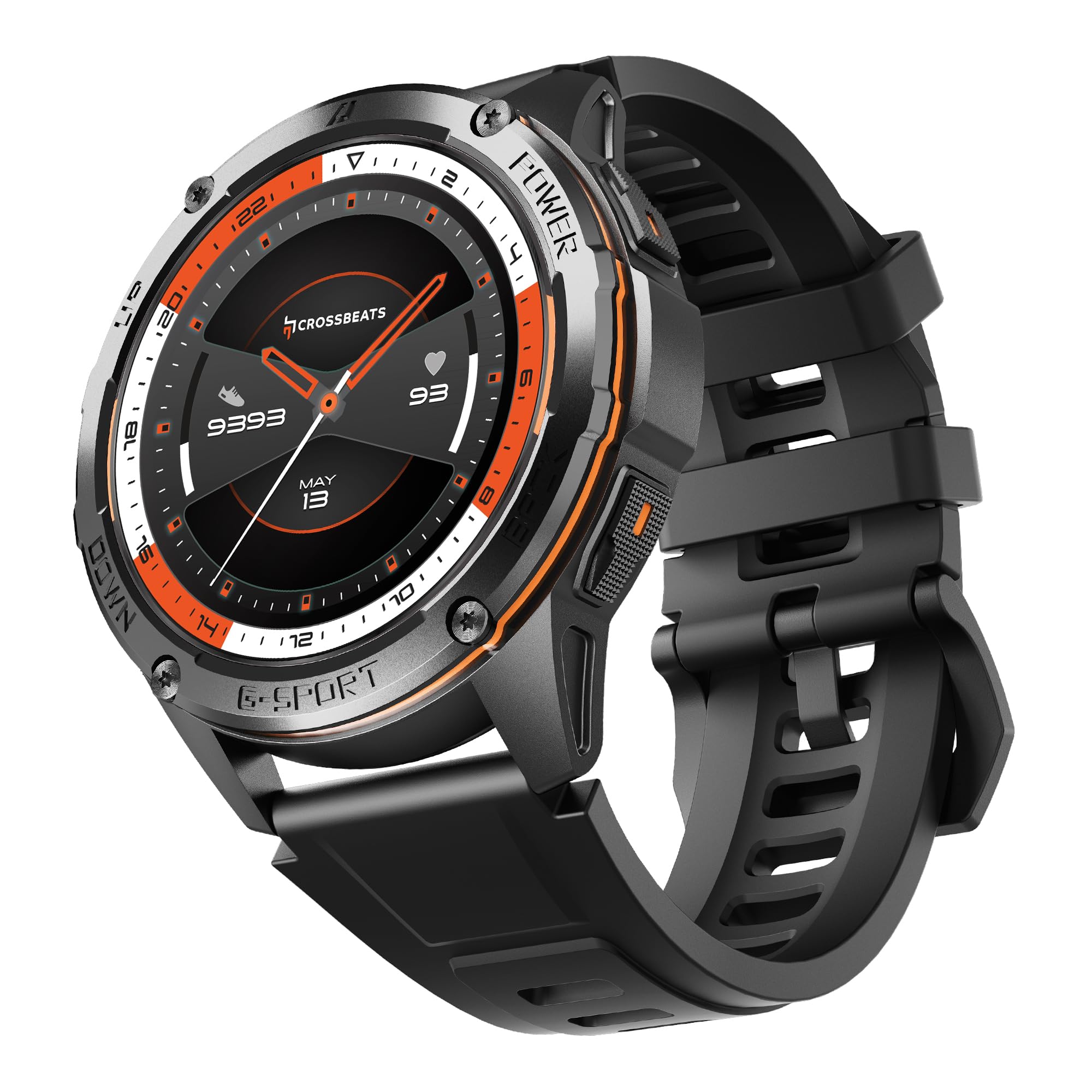 CrossBeats Armour Pro AI Premium Smart Watch for Man Latest,1.43” AMOLED Always on Display,5 ATM Waterproof,Compass,30-Day Battery, GPS,BT Calling Smartwatch,150+ Sports Modes,BP,HR,SPO2,Android,iOS-image-1