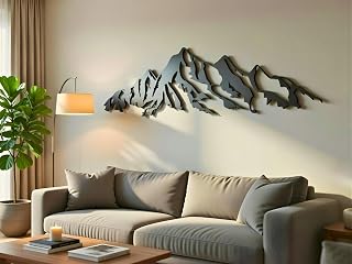 Mountains Wall Decoration, Wooden Wall Picture in Black Gold, 3D Pictures, Home Wall Art Decoration, Wall Stickers, Modern, for Home, Office, Bedroom, Living Room (Mountains 3) mountains 7
