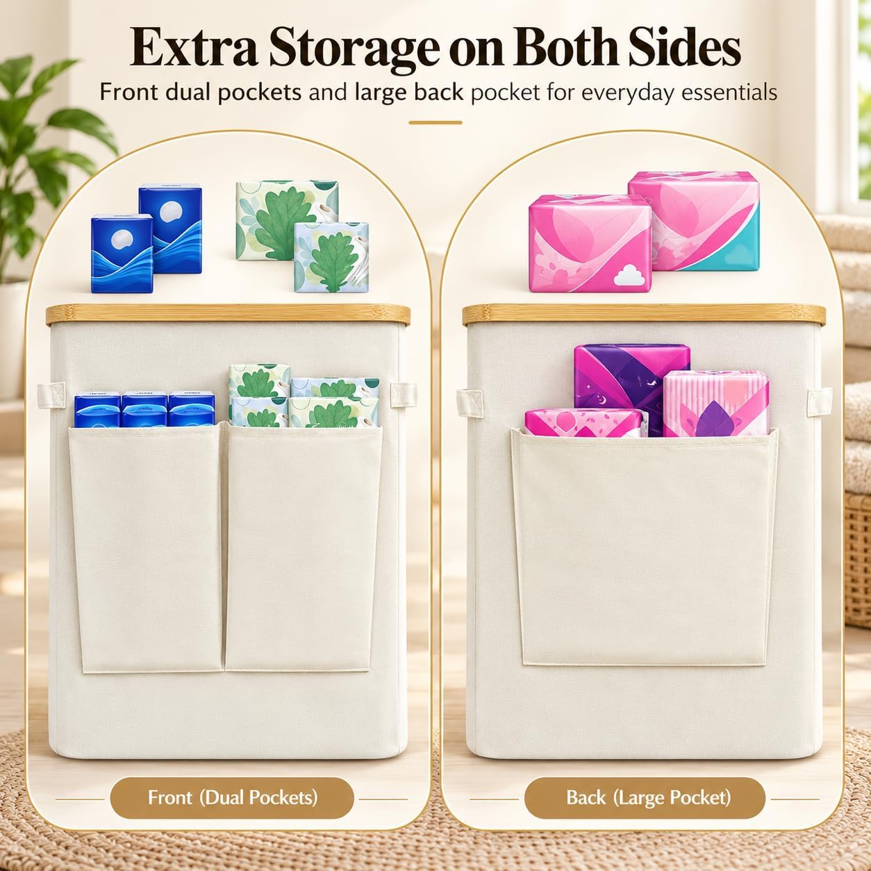 Large Toilet Paper Storage with Lid, Holds 18 Mega Or 24 Regular