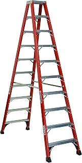 Louisville Ladder 10-Foot Fiberglass Twin Front Step Ladder, 375-Pound Load Capacity, Type IAA, FM1410HD