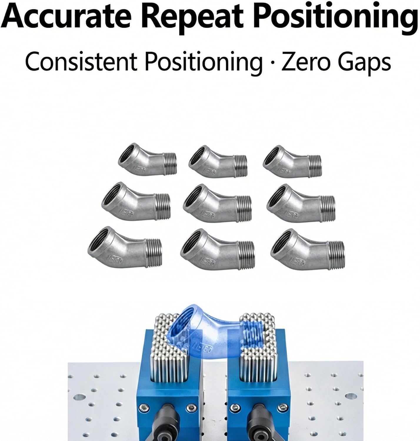 (1 PC) Flexible Fixture Universal Clamp for CNC Laser Marking, SUS Stainless Steel Claw Tooling with 30x79mm Clamping Area & 21mm Stroke, Heavy Duty Holding for Irregular Workpieces