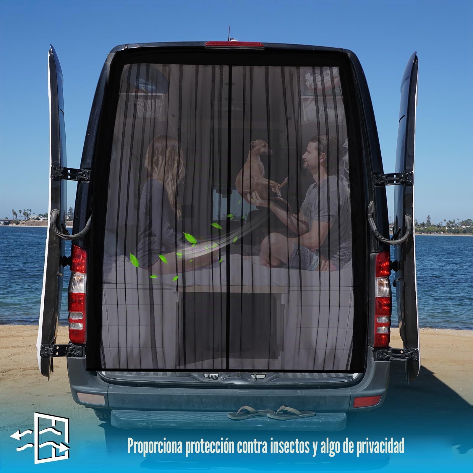 ZATOOTO mosquitera Furgoneta Camper con magnetismo, mosquitera Coche paraMercedes Sprinter Techo Estándar Ford Transit Techo Estándar, Cierre magnético Central para mosquitera Furgoneta