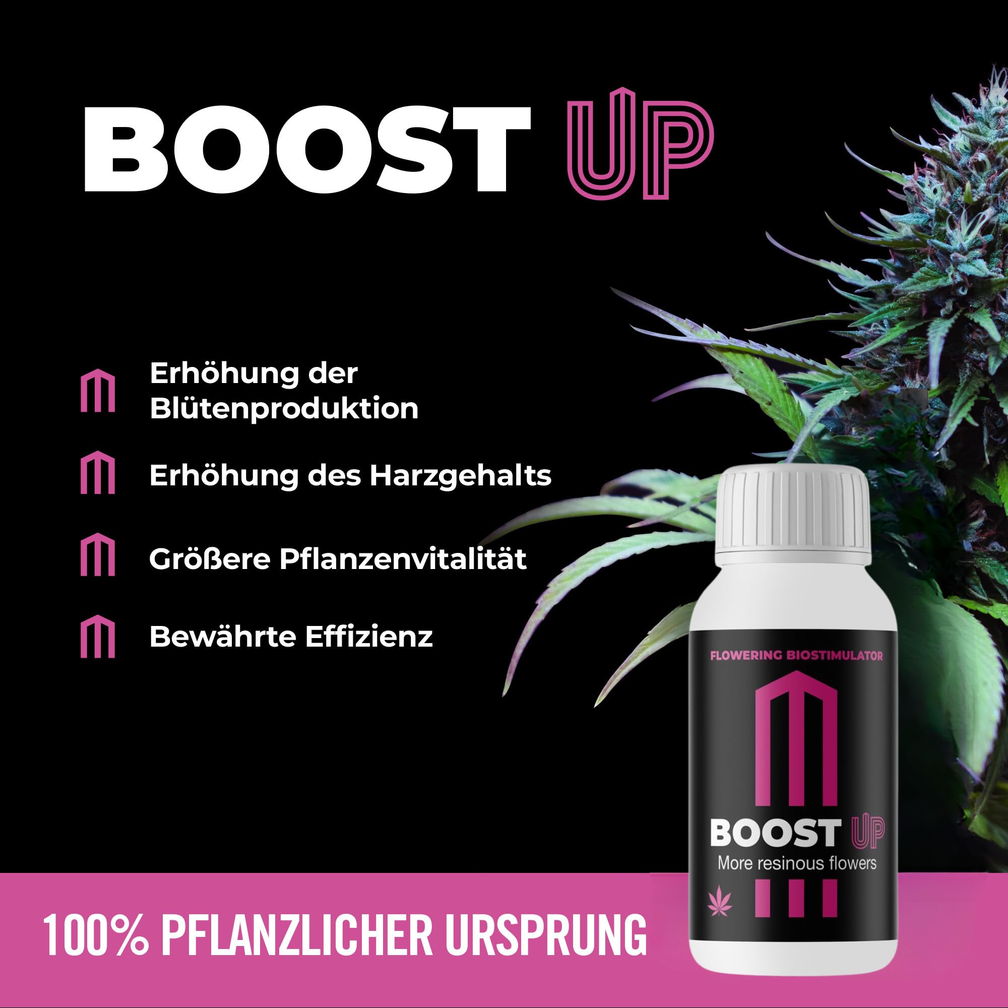 GROWMANIA Fertilizante Bio Grow de BioBizz 10 L + Muestra Boost Up de Up Nutrients + Vaso Medidor | Abono 100% Orgánico para Etapa de Aumento de Plantas y Cultivos | Sustrato Natural Todo Tipo Tierras