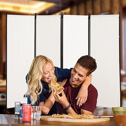 Miniatura 6 de Divisor de habitación de 72 pulgadas, pantallas de privacidad de un solo panel, pantalla de división portátil, marco de acero y división de oficina