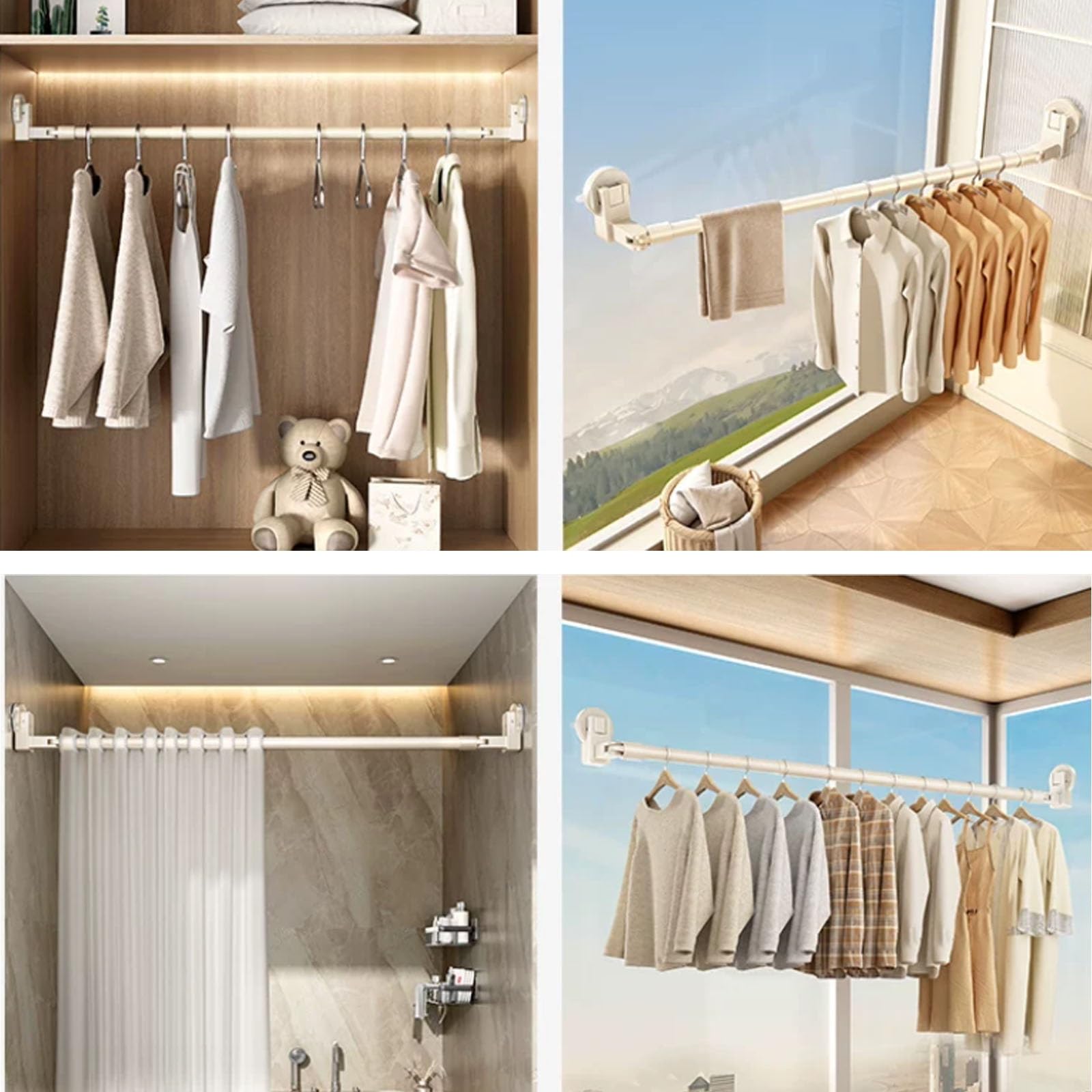 Barra Cortina Ducha, Barra Para Cortinas de 70-200 Cm, Barra Extensible