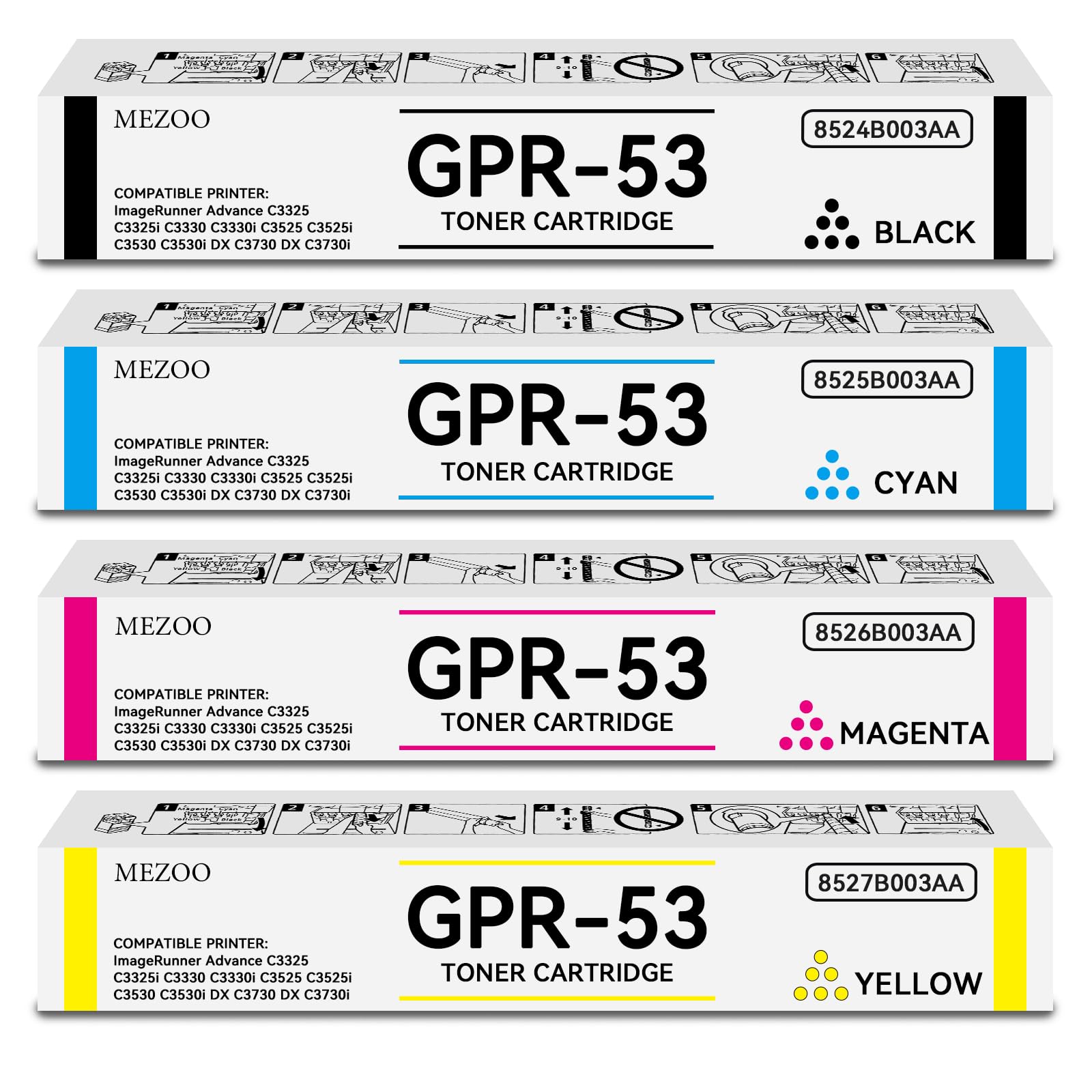 GPR-53 GPR53 Toner Cartridge High Yield Replacement for Canon GPR-53 Toner