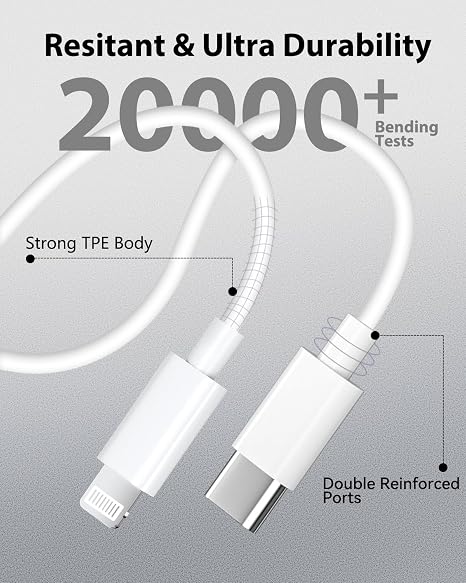USB C Lightning Cable 2 m 2 Pack [MFi Certified] iPhone Charging Cable Lightning USB C Fast Charging Cable iPhone USB to Lightning Cable for iPhone 14/13/12/11/Pro/Pro Max/XR/XS/XS Max/X/8/7/6/6s