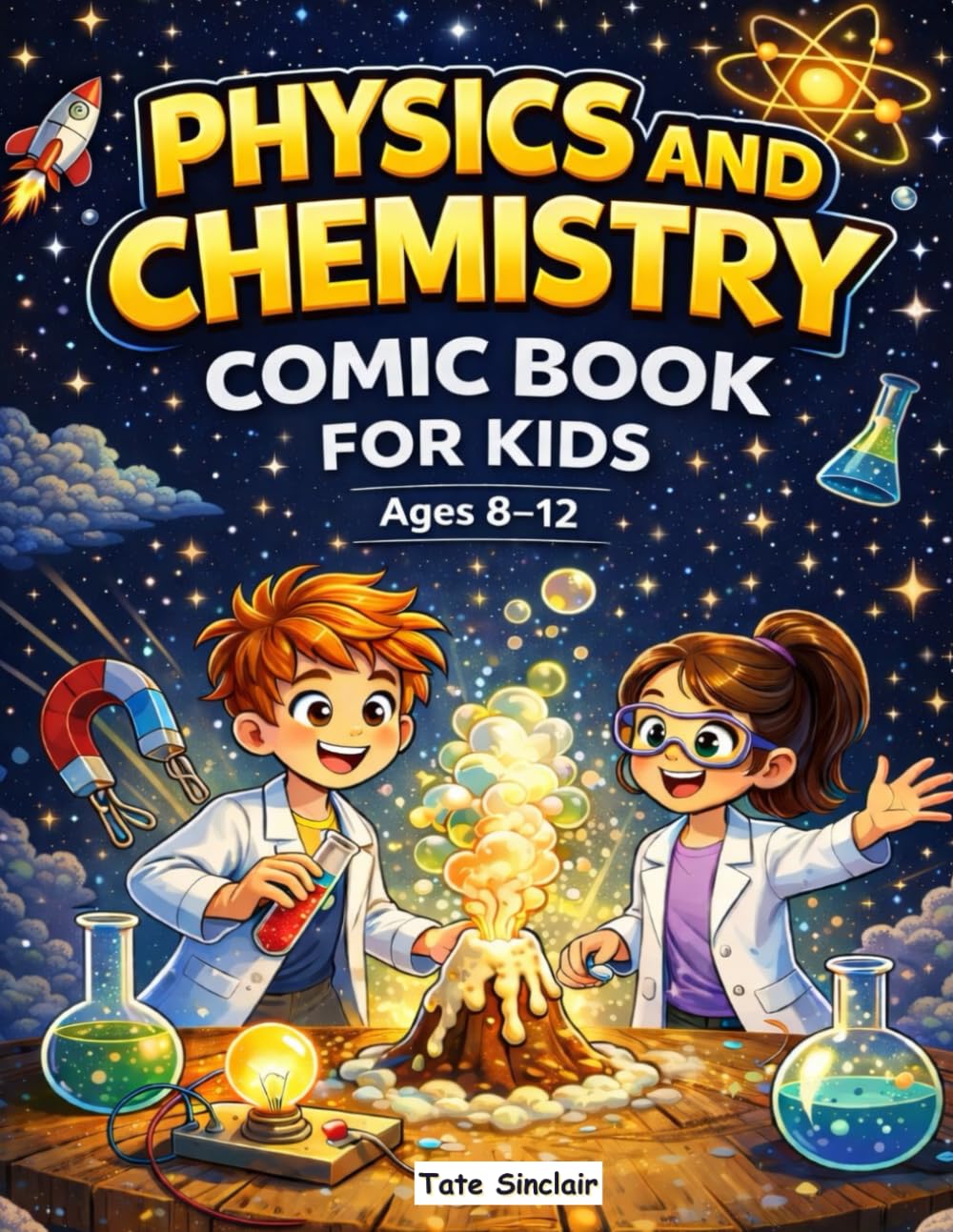 Tate Sinclair Physics & Chemistry Comic Book for Kids 8-12: Fun Hands-On Experiments, Simple Explanations & Real-Life Science Guide