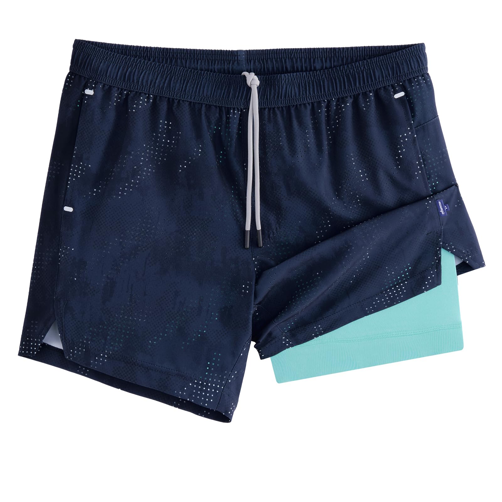 maamgic Mens Running Shorts with Compression Liner 5" Quick Dry Zip Pocket