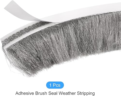 Miniatura 6 de Burlete adhesivo para cepillo (2932 pulgadas x 1132 pulgadas x 49.2 pies), tira de cepillo de puerta  para puerta corrediza, ventana, armario, color