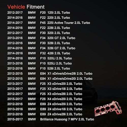 Miniatura 4 de AUCERAMIC Junta de culata MLS para BMW 125i 220i 225i 228i 320i 328i 428i 520Li 525Li 528i X1 X3 X4 Z4 F10 F20 F22 F30 F32 F34 E84 E84 E84 E88 9 F25