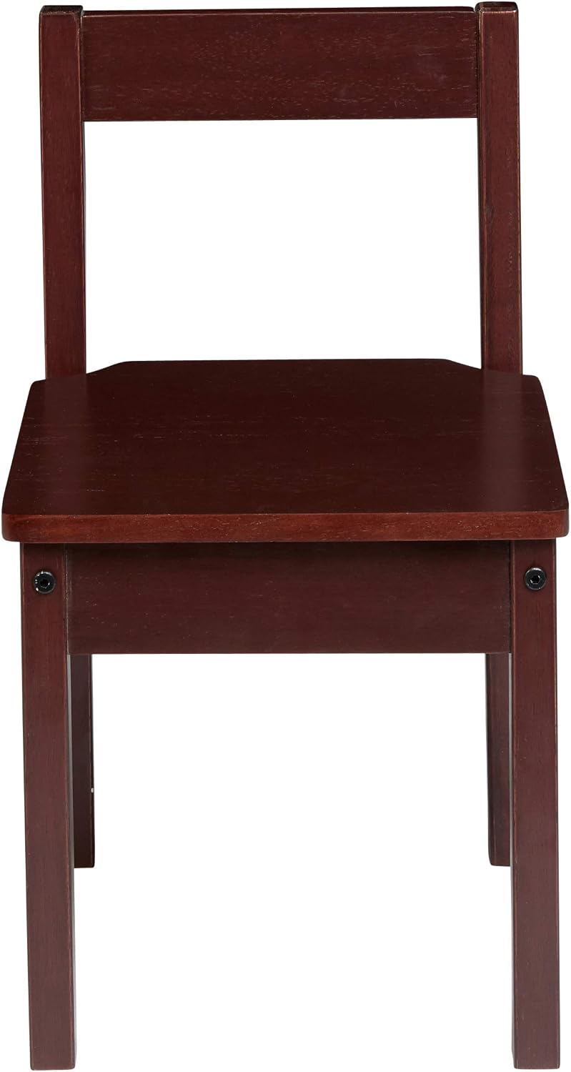 Amazon Basics Solid Wood Kiddie Table Set with Two Chairs, Espresso