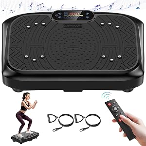 Vibration Plate Exercise Machine,Vibration Plate Machine 199 Adjustable Speed,Vibrating Plate Exercise Machine Automatic Mode P1-P7,Vibration Platform with Bluetooth 450 Lbs Capacity