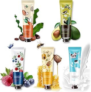 5 Pack Hand Cream For Chapped Hands,Natural Botanical Fragrance Hand Lotion,Mini Hand Cream For Working Dry Hands,Moisturizing Travel Size Hand Cream Set with Natural Botanical For Women-30ml（Fruity）