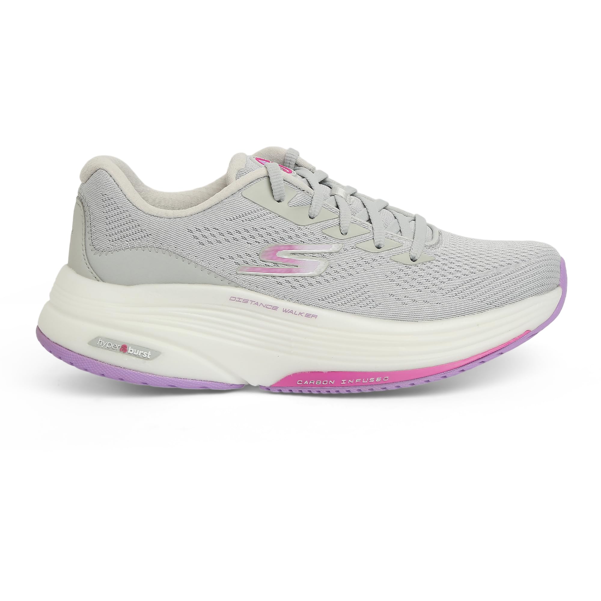 Skechers Women GO Walk Distance Walker Grey/Lavender Lace-Up Walking Shoe (B0BXSKVMKN) Amazon Price History, Amazon Price Tracker