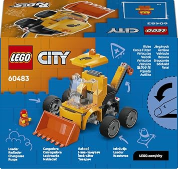 LEGO City Araçlar - İnşaat Yükleyicisi 60483 – 5 Yaş ve Üzeri Erkek ve Kız Çocuklar için İnşaat İşçisi Minifigürü İçeren Yaratıcı Oyuncak Yapım Seti, Çocuklar için Eğlenceli Hediye Fikri (61 Parça)