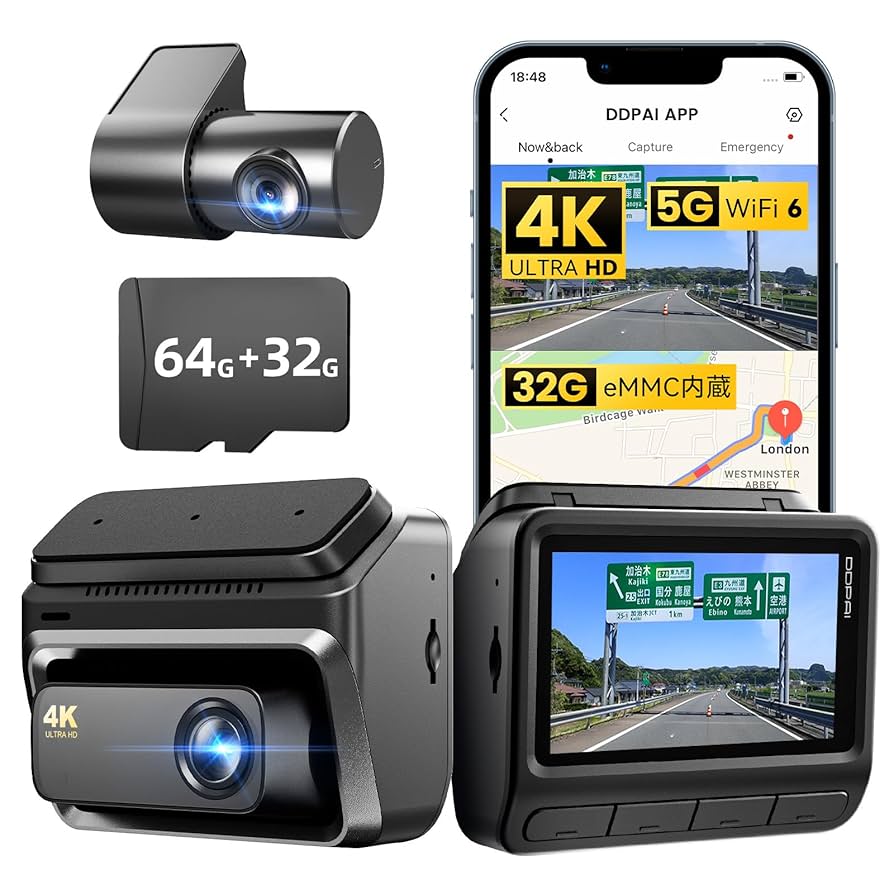DDPAI Z60 ドライブレコーダー 4K 前後カメラ Amazon.co.jp: 【最新800万画素 超高精細記録】 DDPAI Z60
