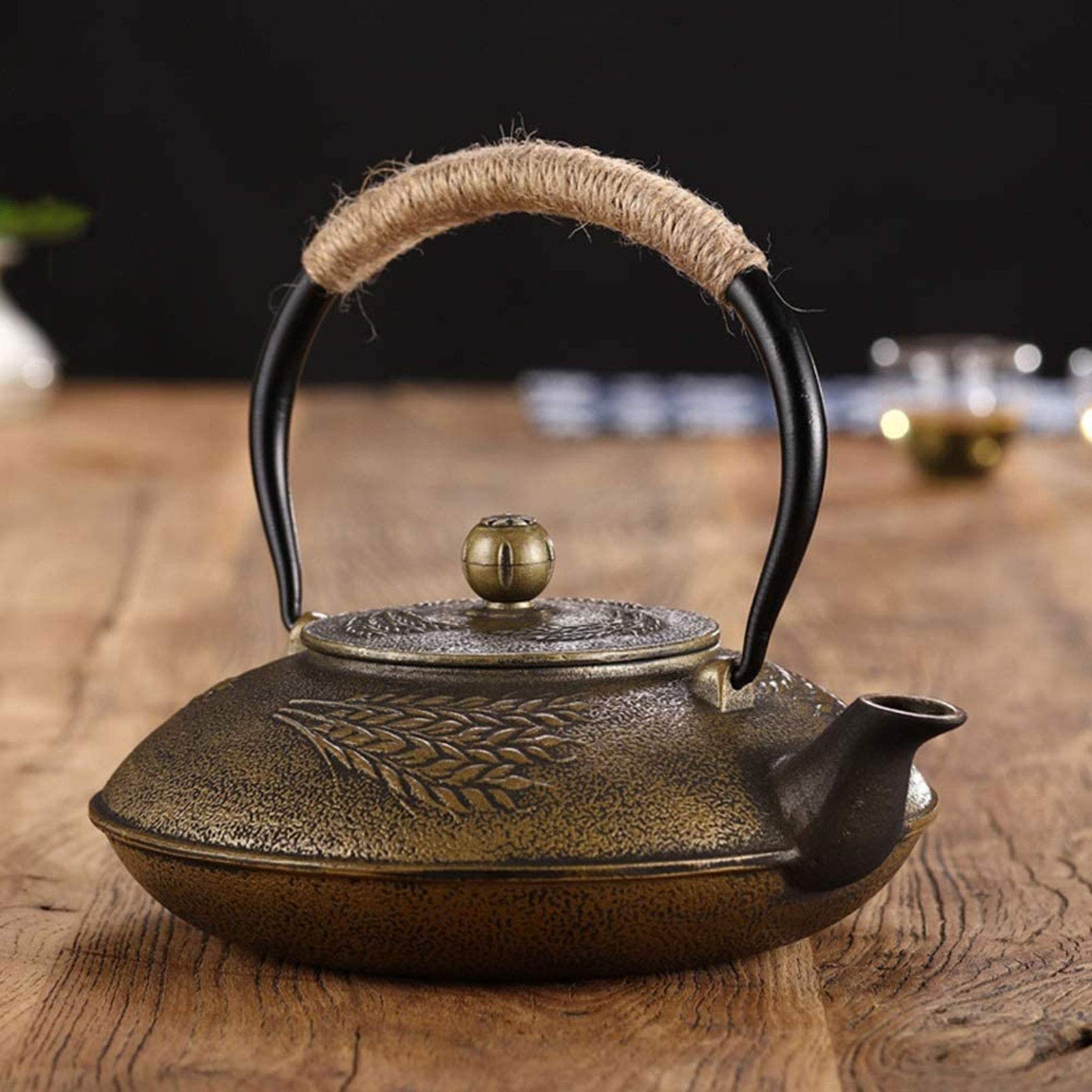 Tetera De Hierro Fundido Antiguo De 1200 Ml con Filtro De Acero Inoxidable Extraíble para Té De Hoja Suelto, Hervidor De Té Sano Japonés Tetal De Té como Regalo