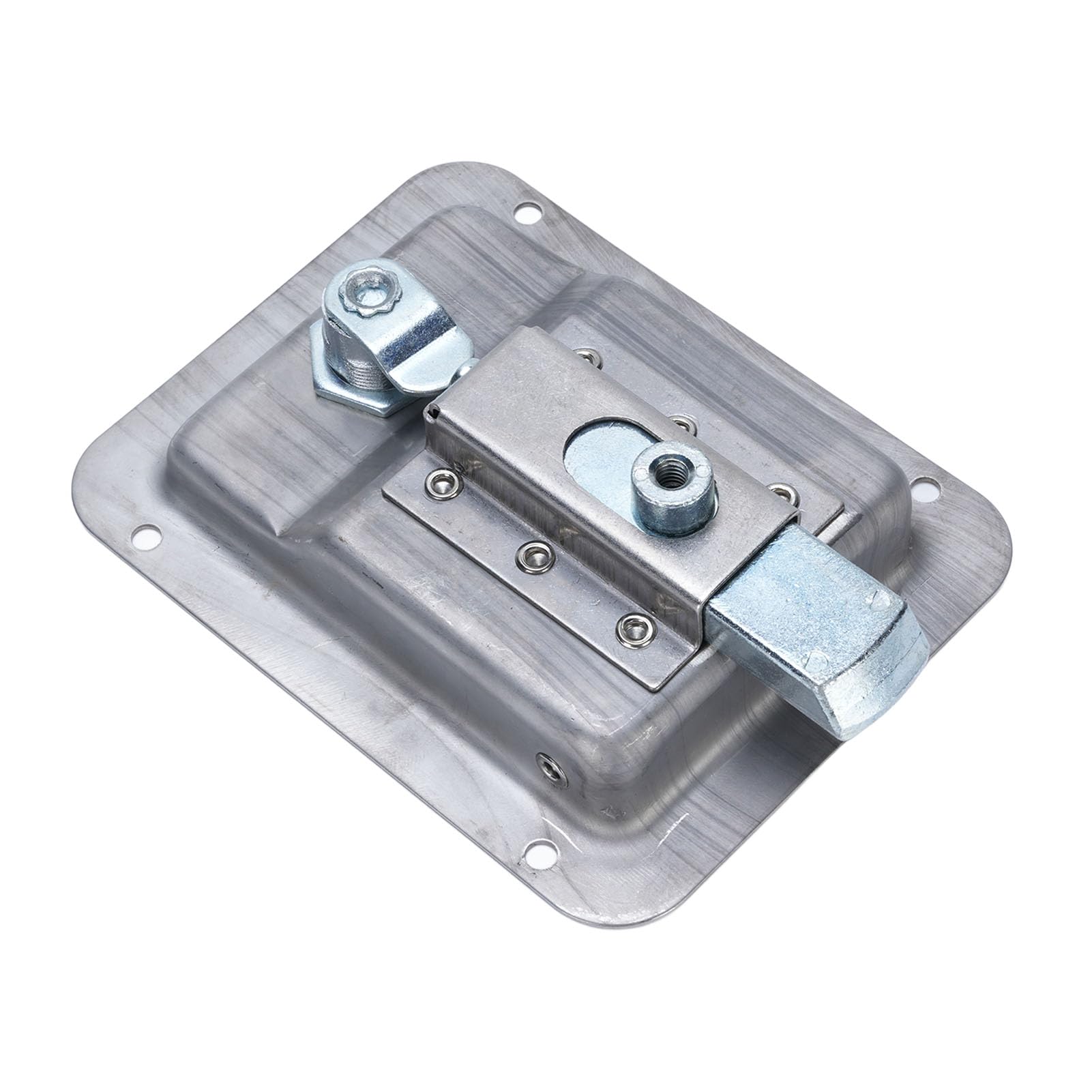 Alomejor Maniglia per Cassetta degli Attrezzi Serratura per Cassetta degli Attrezzi per Camion in Acciaio Inossidabile 140 X 108 Mm Montaggio a Incasso con 2 Chiavi Guarnizione Impermeabile per