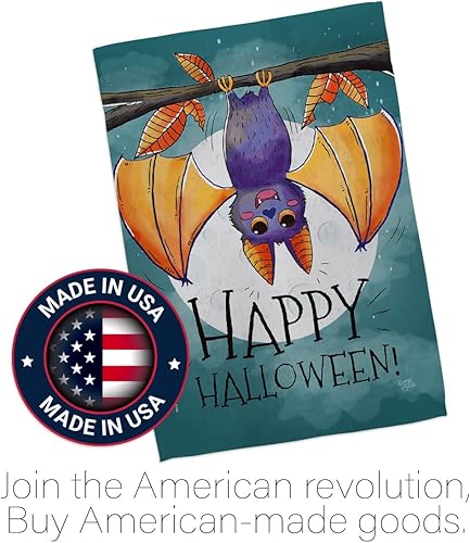 Miniatura 5 de Breeze Decor G162076 - Bandera decorativa vertical para jardín con diseño de murciélago y otoño de Halloween, 13 x 18.5 pulgadas, impresa en Estados