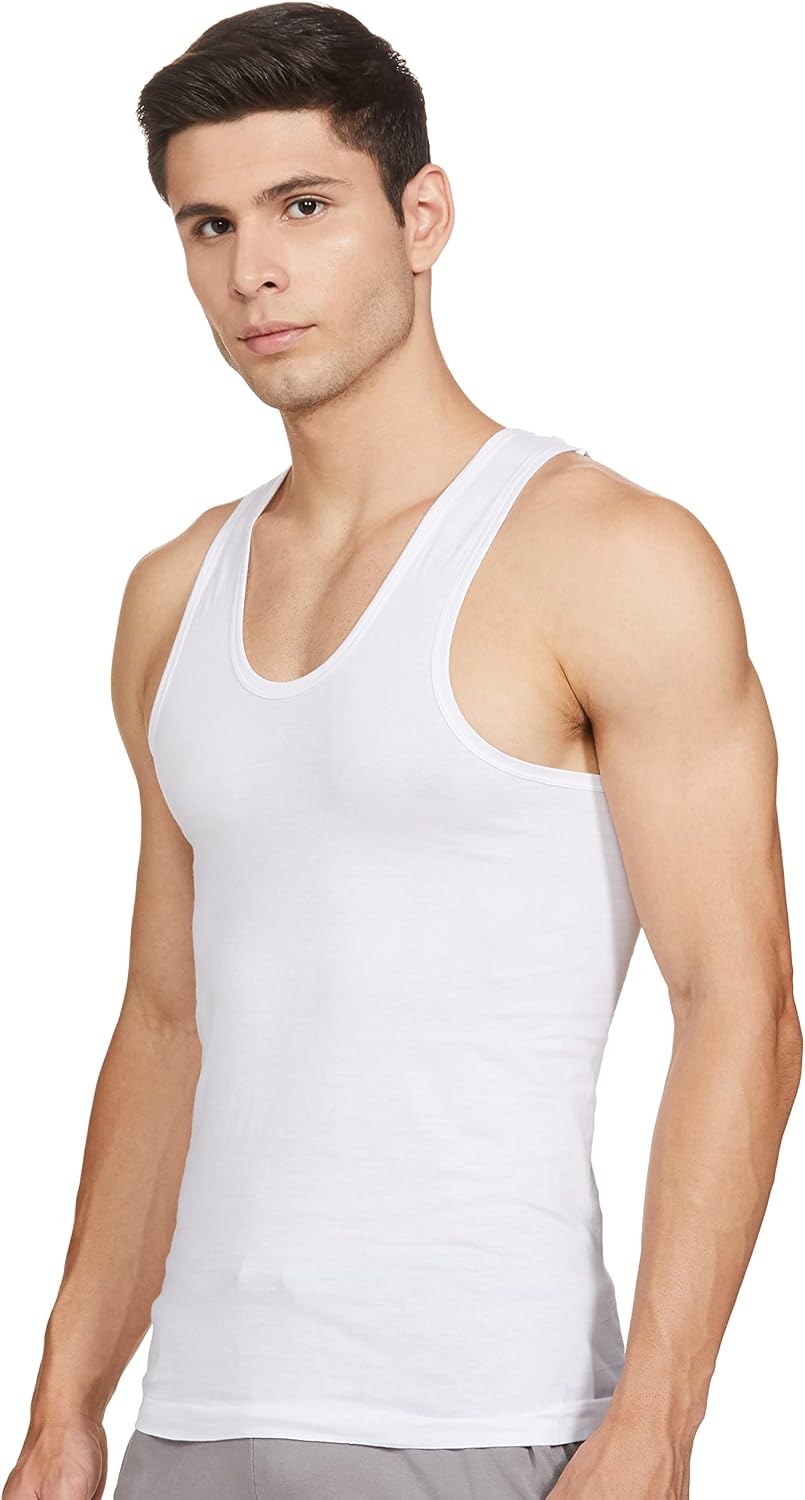 Rupa Jon Men's Solid Regular Fit Vest (8905284195003_White M), White, M