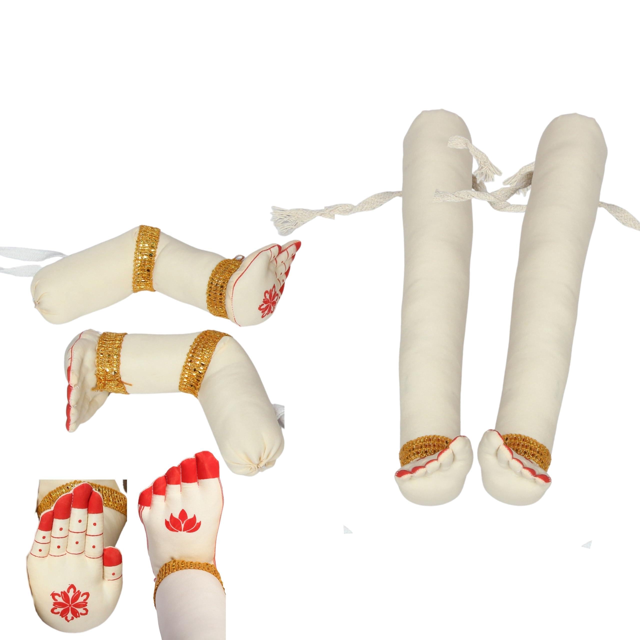 Amazon Brand - Umi Decorative Hands and Legs Set for Goddess Varamahalakshmi Idol, Premium Fabric Cotton Stuffed, Hands 8 Inches & Legs 12 Inches Small Size, Reusable, Ideal for Special Occasions-image-2