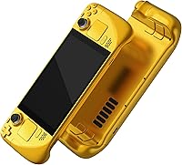 Vista 1 de eXtremeRate Juego completo de carcasa de bricolaje con botones para Steam Deck LCD, placa frontal personalizada de repuesto para Steam Deck LCD, oro
