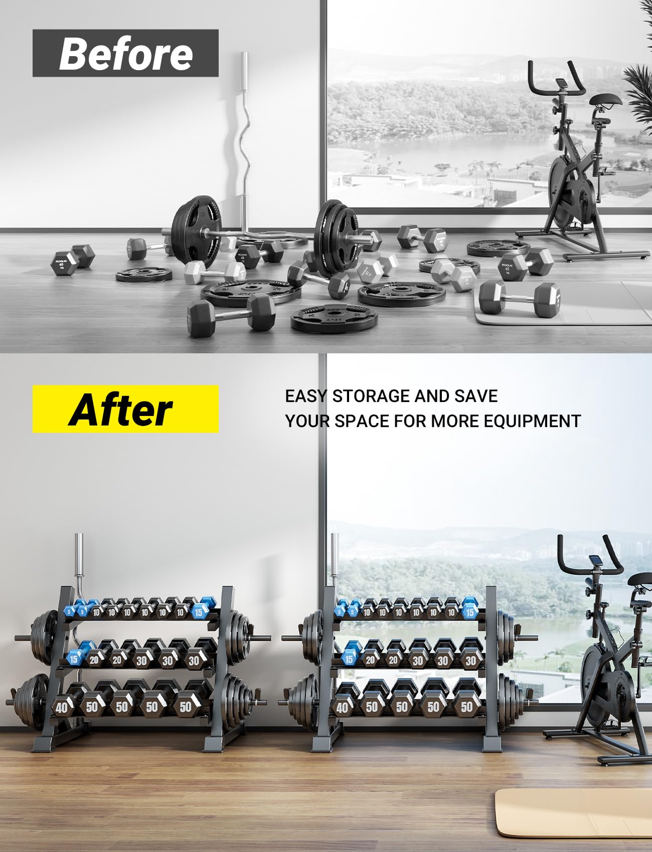 YOLEO Rack Palestra - Rastrelliera pesi Regolabile Porta pesi Palestra Casa, Porta Dischi Palestra pesi Pesanti Supporto per Manubri