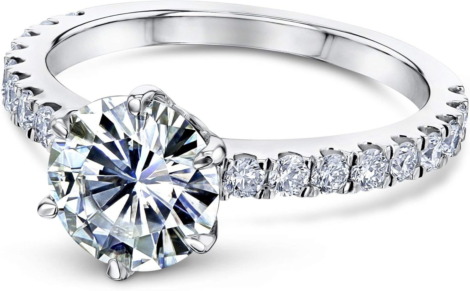 Kobelli 6-Prong 1.9ct Moissanite (DEF/VS) Ring (Multiple Gold Options)