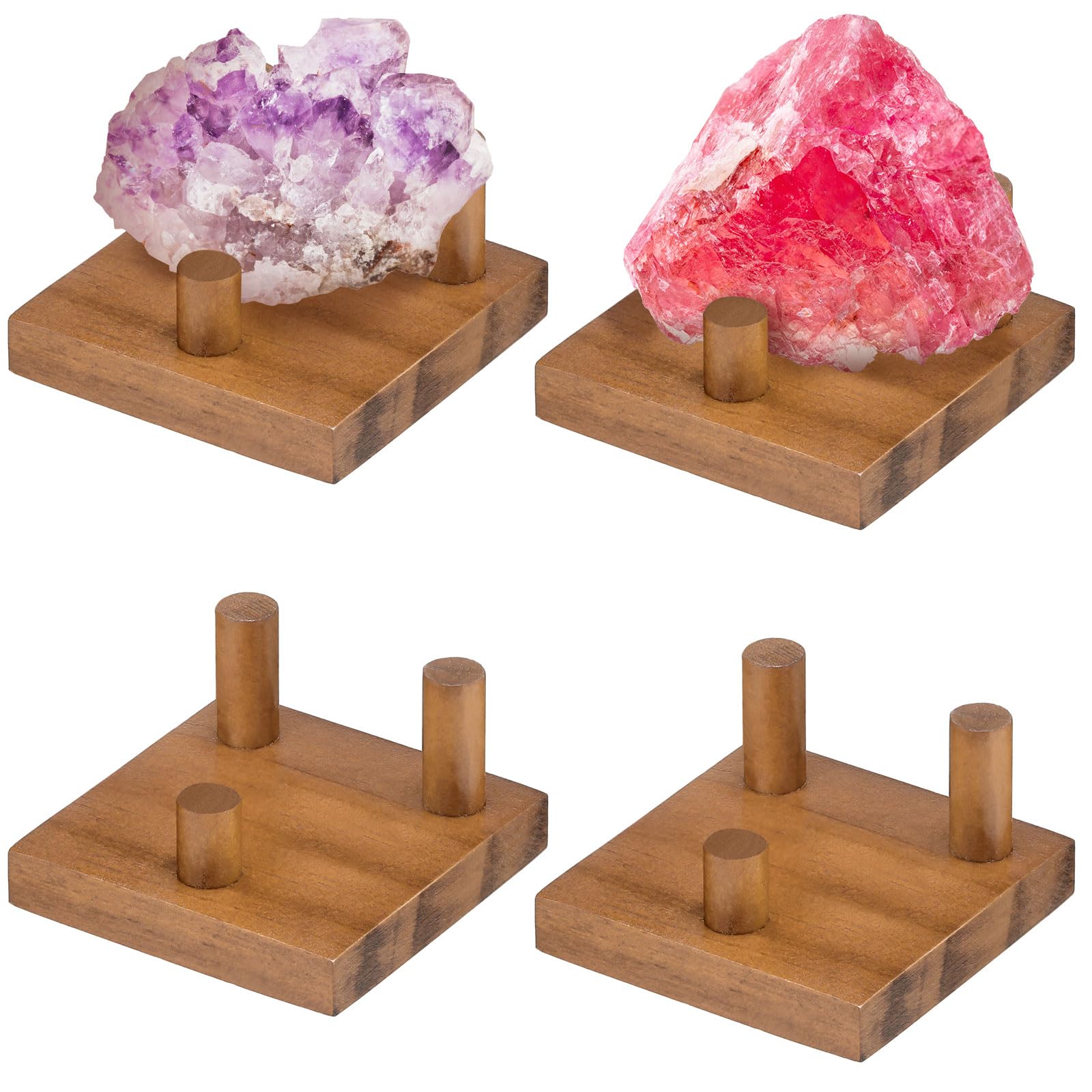 Présentoir en bois de noyer à trois broches pour stabiliser vos grappes
