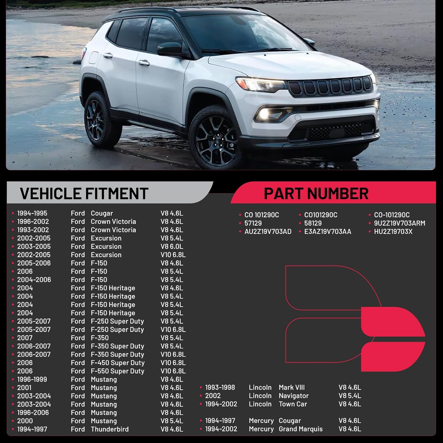 BDFHYK 57129 Air Conditioning A/C Compressor Compatible with Ford F-150 F-250 F-350 Super Duty, Compatible with Mercury Cougar, Grand Marquis