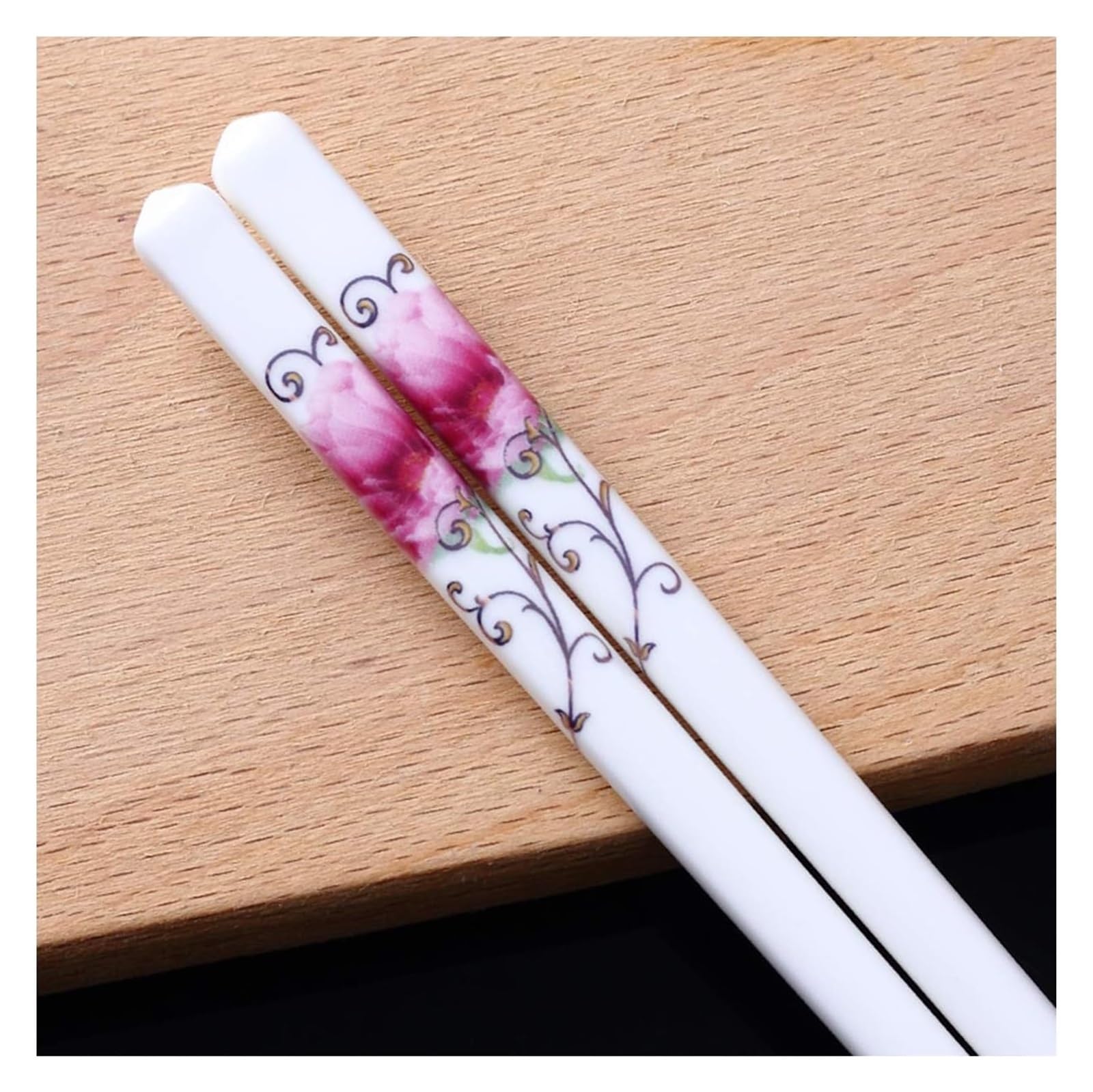 Jeu de baguettes, Baguettes chinoises en porcelaine faites à la main – Lot de 5 baguettes réutilisables et lavables au lave-vaisselle 24, cm/9, pouces E