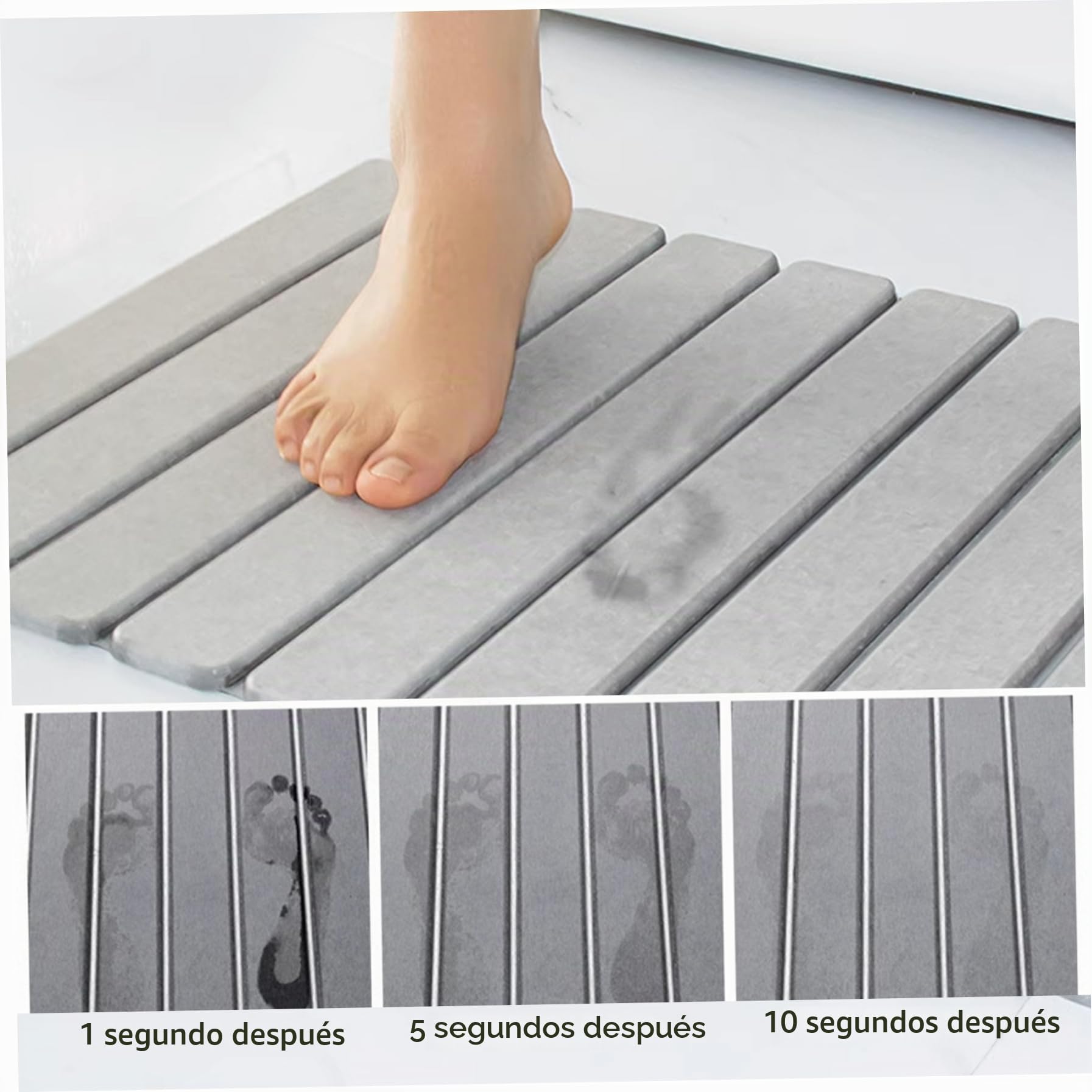 Estera de baño de Piedra de diatomita, Alfombra de Ducha de Piedra de Secado rápido de 16x12 Pulgadas, Alfombra de baño Plegable no Deslizante para el Piso de Ducha de bahtroom de Cocina.