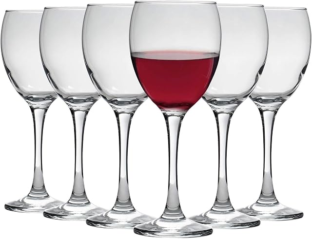 Argon Tableware 6x 340ml Red Wine Glasses - Home Restaurant Red White Party Glass Set - Dishwasher Safe