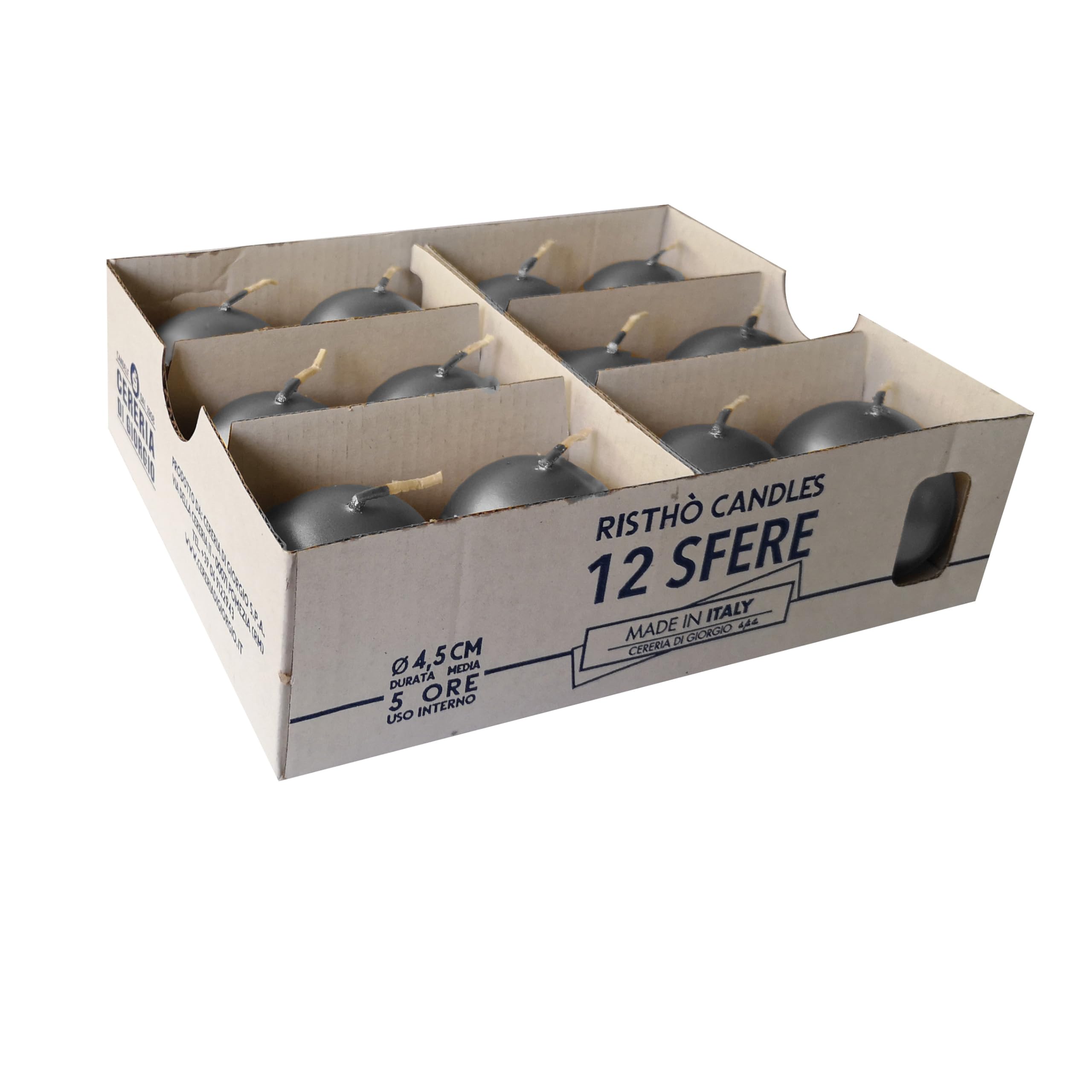 Candele Sfera Risthò In Paraffina - Diametro 3 Cm, Confezione Da 20, Oro, Made In Italy - Foto 4