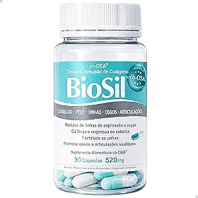 BioSil Silício Orgânico ch-OSA | Colágeno para Pele, Cabelo e Unhas | Suplemento Anti-Idade | 30 Cápsulas Silicio Orgânico silício biodisponível Estabilizado em Colina